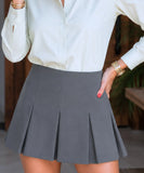 Women's High Waisted Pleated Tailored Skort | Eloa