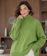 Women's Oversized Turtleneck Sweater with Short Sleeves | Malik