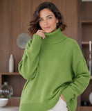 Women's Oversized Turtleneck Sweater with Short Sleeves | Malik