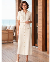 Women’s Short Sleeve Knit Top and Midi Skirt Set | Bellini