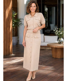 Women’s Short Sleeve Knit Top and Midi Skirt Set | Bellini