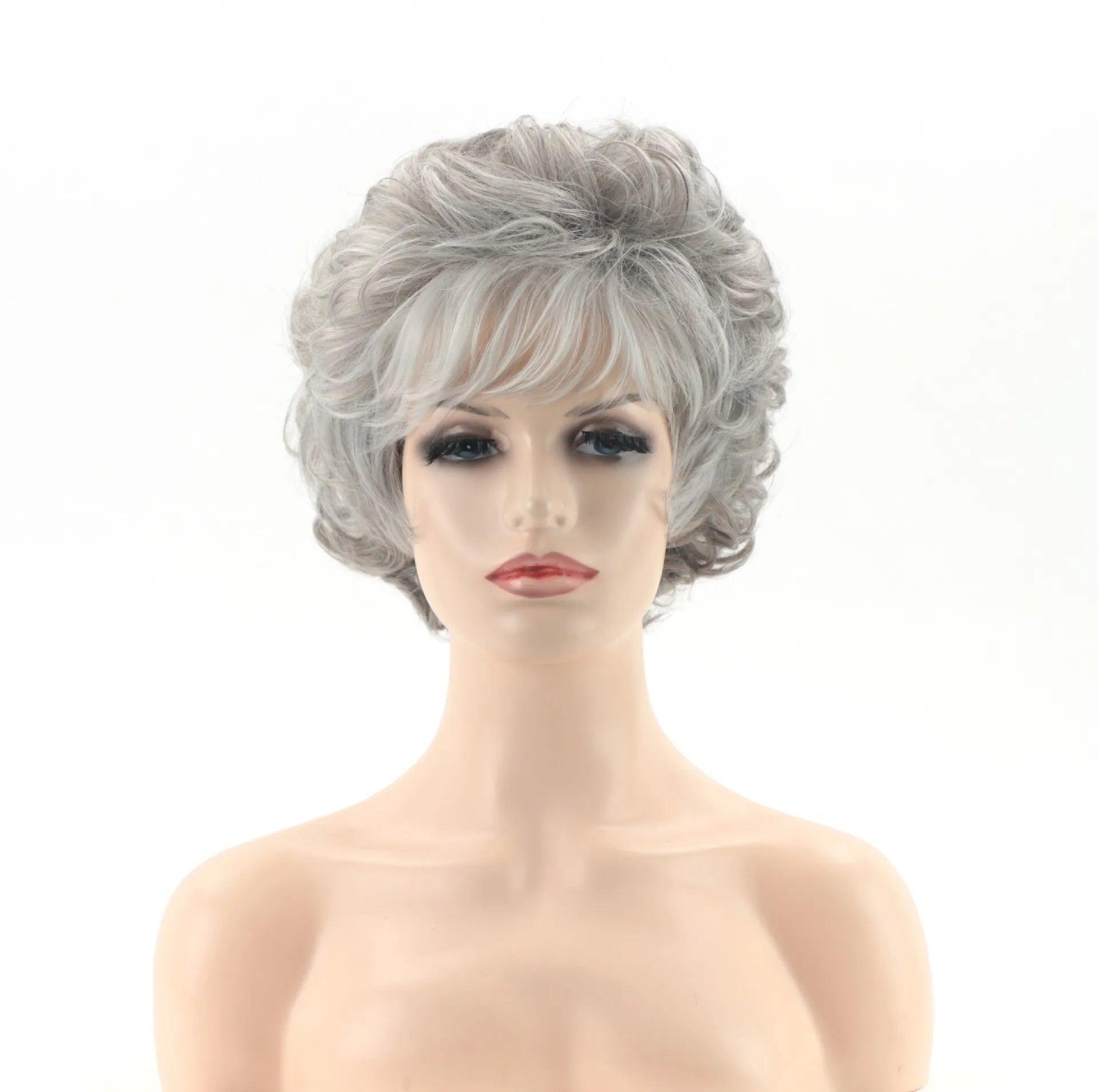 Short gray wavy wig - Heat resistant synthetic fiber, modern style, and lasting comfort. Ideal for all occasions - Anellace Short gray wavy wig - Heat resistant synthetic fiber, modern style, and lasting comfort. Ideal for all occasions - Anellace