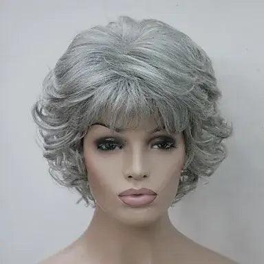 Short gray wavy wig - Heat resistant synthetic fiber, modern style, and lasting comfort. Ideal for all occasions - Anellace Short gray wavy wig - Heat resistant synthetic fiber, modern style, and lasting comfort. Ideal for all occasions - Anellace