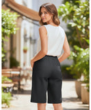 Women's High Waisted Tailored Bermuda Shorts with Pockets | Nanna