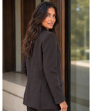 Dark Brown oversized double breasted blazer, styled look