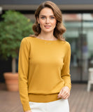 Women’s Wool Cashmere Knit Top Long Sleeve Elegant | Kalif