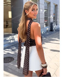 Women's Brown Polka Dot Halter Top | Vicki