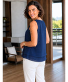 Women’s Sleeveless Chiffon Dressy Top with V-Neck | Chloe