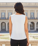 Comprar blusa regata feminina social em chiffon elegante para trabalho ou dia a dia barato ANELLIMN