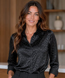 Women’s Long Sleeve Satin Animal Print Blouse | Stela