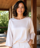 Women’s Satin Dressy Top with Elegant Wide Sleeves | Evely