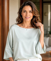 Women’s Satin Dressy Top with Elegant Wide Sleeves | Evely