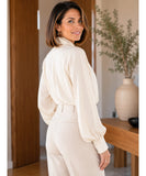 Women’s Long Sleeve Silk Blouse with Twisted Neckline | Kaylee