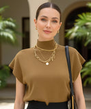 Comprar Blusa tricot feminina gola alta sem manga elegante para looks casuais e urbanos barato ZARA