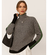 Comprar Blusa Tricot Feminina Manga Longa Gola Alta Preto ZARA