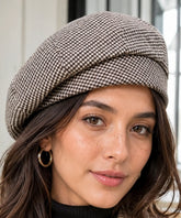 Women's Dark Brown Wool-Blend French Beret