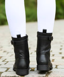 Comprar bota coturno feminina couro ecológico cano médio zíper lateral salto bloco solado antiderrapante AREZZO