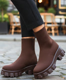 Comprar Bota feminina tratorada knit para inverno urbano com conforto térmico, cano médio elástico e solado antiderrapante promoção AREZZO