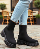 Comprar Bota feminina tratorada knit para inverno urbano com conforto térmico, cano médio elástico e solado antiderrapante promoção AREZZO