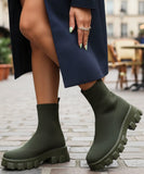 Comprar Bota feminina tratorada knit para inverno urbano com conforto térmico, cano médio elástico e solado antiderrapante promoção AREZZO