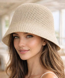 Comprar bucket chapeu vazado respirável malha leve dobrável proteção solar UV para praia verão e viagens barato ANELLIMN