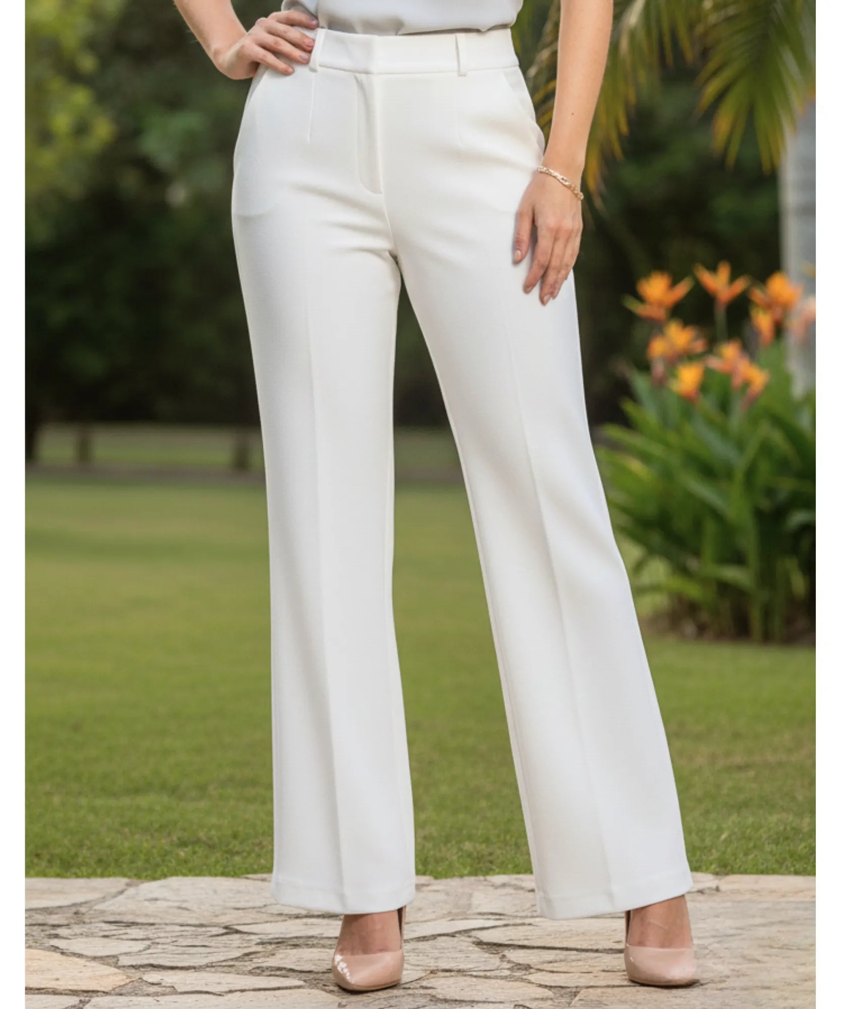 white dress pants for women Women's Flare Tailored High Waist Elegant Fit – Anellace Black Faux Leather Bodycon and a mid Color:Light Orange Print Little Girls Dresses for Fall