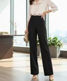 Comprar calça wide leg feminina preto cintura alta tecido leve respirável modelagem ampla confortável barato ou em promoção ZARA
