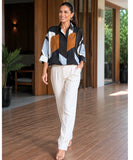 Women's Oversized Printed Button Down Shirt | Lina