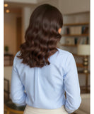 Comprar Camisa social feminina manga longa algodão premium azul para looks elegantes e casuais barato ZARA