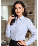 Comprar Camisa social feminina manga longa algodão premium azul para looks elegantes e casuais barato ZARA