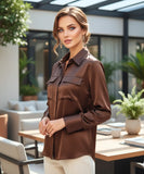 Women’s Silk Blouse with Front Pockets | Lanis