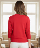Comprar cardigan feminino tricot macio botões decote V manga longa escritório casual barato ANELLIMN