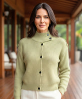 Women's Ribbed High Neck Knit Cardigan | Nord