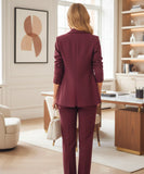 Comprar conjunto alfaiataria feminino blazer calça social executivo elegante bordô escritório promoção ZARA