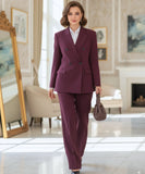 Comprar conjunto alfaiataria feminino blazer calça social executivo elegante bordô escritório promoção ZARA