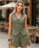 Comprar Conjunto Feminino Alfaiataria Colete e Short Linho ZARA