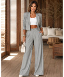 Women’s Pinstripe Tailored Blazer and Pants Set | Grace