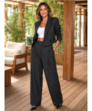 Women’s Pinstripe Tailored Blazer and Pants Set | Grace
