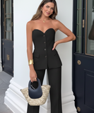 Women's Strapless Tailored Two Piece Set | Gigi