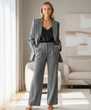 Women's Tailored Set with Blazer and Straight Leg Pants | Piazi
