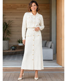 Women’s Tailored Knit Skirt Set for Work and Events | Ziza