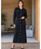 Women’s Tailored Knit Skirt Set for Work and Events | Ziza