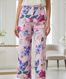 Comprar conjunto feminino calça pantalona e blusa floral rosa elegante casual verão em promoção ZARA