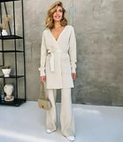 Comprar Conjunto Feminino Tricot Elegante para Trabalho e Eventos Off White ZARA