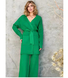 Comprar Conjunto Feminino Tricot Elegante para Trabalho e Eventos Verde ZARA