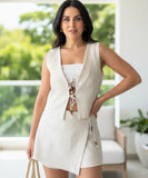 Women's Linen Two Piece Vest and Shorts Set Summer | Juli