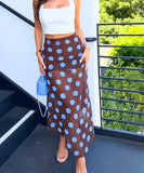 Women's Polka Dot Halter Top and Midi Skirt Set | Amélie