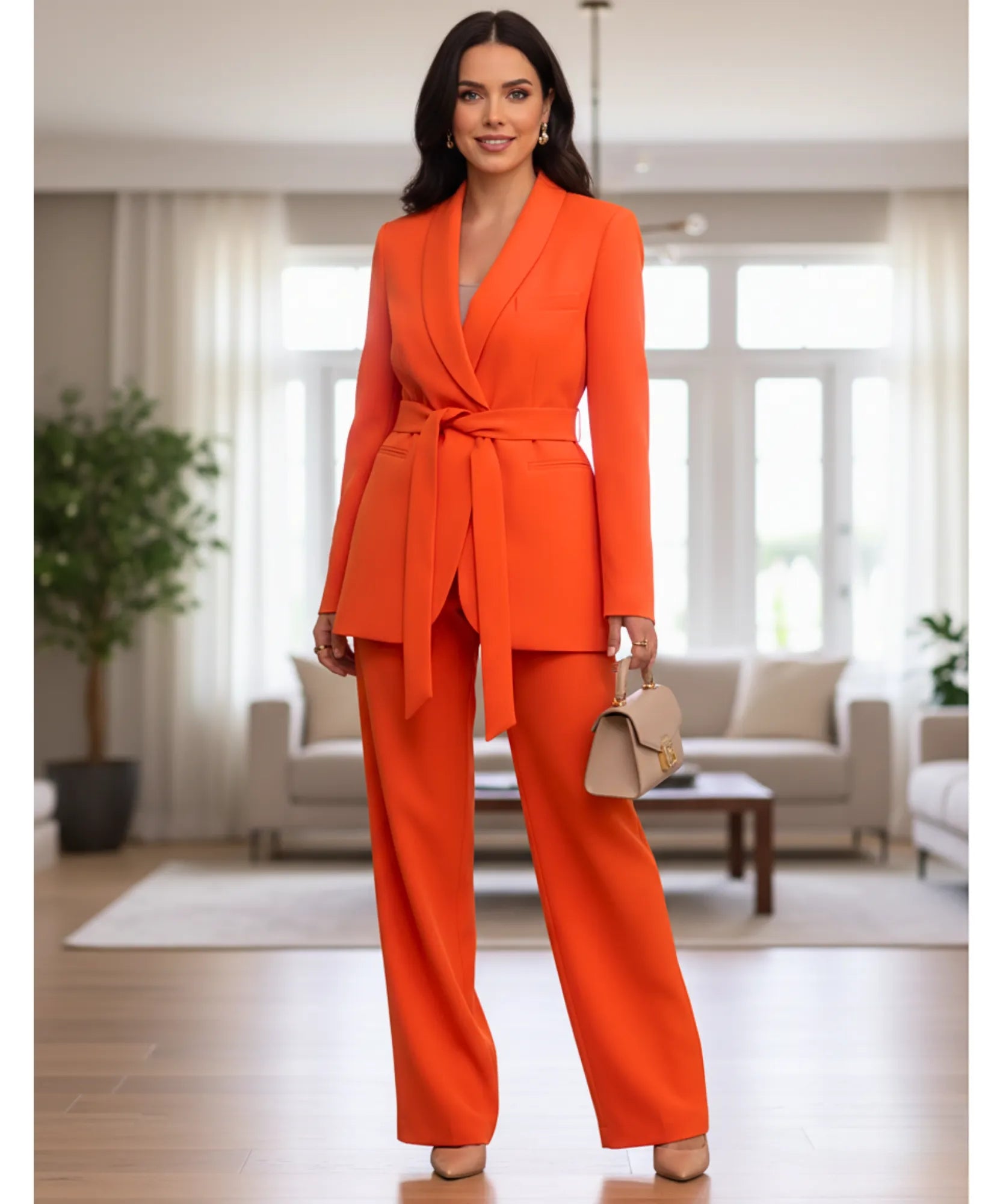 Blazer feminino com faixa e calça flare em alfaiataria moderna em promoção ZARA