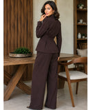 Women's tailored pantsuit, back view with waist darts
