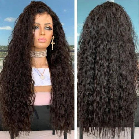 Long Body Curly Lace Front Wig - Synthetic Fiber - Versatile Styling Option Long Body Curly Lace Front Wig - Synthetic Fiber - Versatile Styling Option